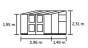 Muurkas Veranda 4,4- 296x149 cm (bxd) 195/231 (h)