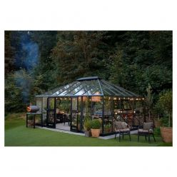 Prieel Grand Oase 25,6 antracietgrijs gecoat, 439X583 CM (BXL) 195/286 CM (H)
