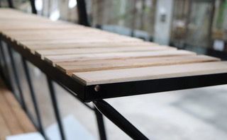 Werktafel universeel 225x52, houten inleg 