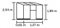 Muurkas Qube LT 24- 127x64 cm (bxd) 189/204 (h)
